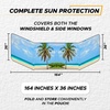 EcoNour Semi-Truck Printed Sun Shade for Windshield and Side Windows | 2 Tropical Tree 240T Sunshade to Block UV/Sun Heat Rays | Best for Semi, Commercial & Big Rig Trucks