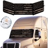 EcoNour Semi-Truck Printed Sun Shade for Windshield and Side Windows | Vintage Camo Flag 240T Sunshade to Block UV/Sun Heat Rays | Best for Semi, Commercial & Big Rig Trucks