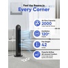 EcoNour Smart Tower Fan with WiFi & Alexa Control, 42Inch Personal Fan, 120° Oscillation, Powerful Whole-Room Airflow, 28dB Quiet DC Motor, 12 Speeds & 4 Modes, 1500 RPM Fan for Bedroom, Home&Office