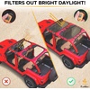 EcoNour Sun Shade for Jeep Wrangler JL 2021 with Car Front Windshield Sunshade | Fits Top Jeep Wrangler Four Door Front & Rear | Blocks UV Rays, Wind Noise & Leaves | Heat Reduction | Tough PVC Net