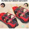 EcoNour Sun Shade for Jeep Wrangler JL 2021 with Car Windshield Sunshade | Fits Top Jeep Wrangler Four Door Front | Blocks UV Rays, Wind Noise & Leaves | Heat Reduction | Tough PVC Net