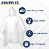 EcoNour Transparent Rain Ponchos for Adults Car Back Seat Protector for Kids