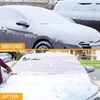 EcoNour Windshield Cover for Ice and Snow with Storage Pouch | Exterior Thermal Windshield Cover for Snow & Sun Protection | 210T Polyester Vehicle Windshield Snow Covers (67 inches x 39 inches)