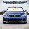 EcoNour Windshield Sun Shade Mirror Cut Out | Foldable & Reflective Front Windshield Shade Blocks UV Rays | Car Accessories Interior Protection | Small (59″ x 29″)