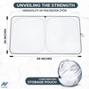 EcoNour Windshield Sun Shade Mirror Cut Out | Foldable & Reflective Front Windshield Shade Blocks UV Rays | Car Accessories Interior Protection | Small (59″ x 29″)