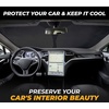 Tesla Windshield Sun Shade for Model(3/Y)(2016–2025) – XX-Large 56″ x 36″, Foldable Front Sunshade with Storage Bag | Reflective 240T Polyester | Blocks UV Rays&Heat – Interior Protection Accessory