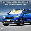 Windshield Sunshade V Cut | Car Shade Front Windshield | Windshield Protector for Maximum UV Rays and Sun Heat Protection | Car Accessories for Interior Protection | Large (64″ x 34″)
