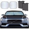2-Piece Windshield Sunshade + Car Side Window Sun Shade 15″x17″ (2 Pack)