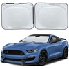 Autovir Truck Windshield Sun Shade, Foldable Front Windshield Sunshade for Pickup Truck, Heat & UV Protection, Premium Reflective Dual-Layer Design – Large (32.5″ x 36″)(Detachable-Small)
