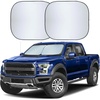 Autovir Truck Windshield Sun Shade, Foldable Front Windshield Sunshade for Pickup Truck, Heat & UV Protection, Premium Reflective Dual-Layer Design – Large (32.5″ x 36″)(Large)