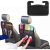 EcoNour 2 in 1 Car Steering Wheel Desk + EcoNour Car Back Seat Protector for Kids (2 Pack) | Steering Wheel Tray for Laptop Car Mount with Pen Holder | Waterproof Seat Back Protector with Storage Pock