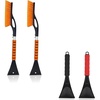 EcoNour 27″ Car Snow Brush & Ice Scraper (2 Pack) + Windshield Ice Scraper (2 Pack) | Heavy-Duty Winter Car Accessories for Snow, Frost & Ice Removal | Aluminum Body Brush with Foam Grip Scrapers