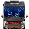 EcoNour 2-Piece Foldable Spring Windshield Sunshade (Butterfly) | Reflective 240T Polyester Keeps Your RV Cool | Front Trucks, Motorhomes, Large Bus | Large Side Window | XXL (Each 41.5″x50″)