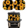 EcoNour 2-Piece Foldable Spring Windshield Sunshade (Sunflower) | Reflective 240T Polyester Keeps Your RV Cool | Front Trucks, Motorhomes, Large Bus | Large Side Window | XXL (41.5″x50″)