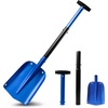 EcoNour 32″ Multipurpose Snow Shovel for Car Driveway Lightweight Aluminum | Shovel for Snow, Sand, and Garden Use | Heavy-Duty, Foldable 3-Piece Shovel for Car, Home, and Outdoors (Blue)(Blue)