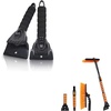 EcoNour 36″ Extendable Snow Brush & Ice Scraper (3-in-1) + 2 Pack Windshield Ice Scraper | Telescopic Snow Remover with 360° Rotating Head & Foam Grip | Car, SUV & Truck Winter Accessories