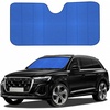 EcoNour Accordion Foldable Windshield Sun Shade | Premium Reflective Sun Visor for SUVs & Pickups Windshields | UV & Heat Reflective Sunshade with Durable Dual-Layer Design | Large (58 x 28)(Large Blue)