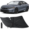 EcoNour Camoflage American Flag Windshield Sun Shade –240T Reflective Polyester Blocks 99% UV & Heat Protection | Patriotic Car Accessory Sedans, Hatchbacks, Small SUVs | Universal Fit (66″ x 34″)(Civic 2022-2026)