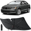 EcoNour Camoflage American Flag Windshield Sun Shade –240T Reflective Polyester Blocks 99% UV & Heat Protection | Patriotic Car Accessory Sedans, Hatchbacks, Small SUVs | Universal Fit (66″ x 34″)(Jetta 2011-2018)