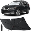 EcoNour Camoflage American Flag Windshield Sun Shade –240T Reflective Polyester Blocks 99% UV & Heat Protection | Patriotic Car Accessory Sedans, Hatchbacks, Small SUVs | Universal Fit (66″ x 34″)(Rogue 2014-2020)