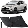 EcoNour Camoflage American Flag Windshield Sun Shade –240T Reflective Polyester Blocks 99% UV & Heat Protection | Patriotic Car Accessory Sedans, Hatchbacks, Small SUVs | Universal Fit (66″ x 34″)(RAV4 2013-2018)