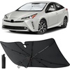 EcoNour Camoflage American Flag Windshield Sun Shade –240T Reflective Polyester Blocks 99% UV & Heat Protection | Patriotic Car Accessory Sedans, Hatchbacks, Small SUVs | Universal Fit (66″ x 34″)(Prius Hatchback 2016-2022)
