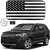 EcoNour Car Sun Shade Windshield B&W USA American Flag | 240T Foldable Reflector Material Sun Visor for SUV & Truck | Car Shade Sun Blocker with UV & Heat Protector | X-Large (64″ x 34″)
