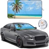 EcoNour Car Windshield Sun Shade | Beach Palm Tree Sun Visor Protector Sunshade Offers UV Protection | Car Accessories Interior Fits Small Sedans, Mini SUVs & Hatchbacks | Medium (64″ x 32″)