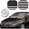 EcoNour Car Windshield Sun Shade (B/W Flag) | Durable 240T Polyester Sun Blocker for Car Windshield| Foldable Automotive Interior Accessories for UV Protection | Medium (28” x 31”)