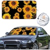 EcoNour Car Windshield Sun Shade with Pouch Bag (Sunflower) | Front Window Sun Protector for UV Rays | Car Interior Accessories Fits Small Sedans, Mini SUVs & Hatchbacks | Medium (64″x 32″)