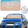 EcoNour Car Windshield Sun Shade with Pouch (Good Vibes) | Front Window Sun Protector for UV Rays | Car Interior Accessories Fits Small Sedans, Mini SUVs & Hatchbacks | Medium (64 inches x 32 inches)