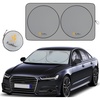 EcoNour Car Windshield Sun Shade with Storage Pouch | Front Window Sun Protector for UV Rays & Sun Heat | Car Interior Accessories Fits Small Sedans, Mini SUVs and Hatchbacks | Medium (64×32 inches)