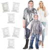 EcoNour Clear Rain Ponchos Family Pack | Emergency Clear Ponchos with Hood for Kids & Adults | Perfect for Disney World(Transparent (3 Kids /3 Adults))