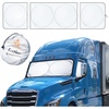 EcoNour Detachable Semi-Truck Sun Shade for Windshield and Side Windows | 500T Polyester Maximum Coverage to Block UV/Sun Heat Rays | Best for Semi, Commercial & Big Rig