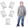 EcoNour Disposable Kids Rain Poncho | Clear & Emergency Rain Ponchos for Kids | Portable Ponchos with Hooded Jacket(Transparent (Pack of 5))