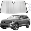 EcoNour Foldable Sun Shade Fit for Tesla Model 3/Y 2017-2024 2025 2026 | Accordion Windshield Sun Shade, Front Car Window Shades Sun Visor, Blocks UV Rays & Heat, Car Accessories(For Volkswagen Atlas 2018-2025)