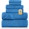 EcoNour Luxury 4-Pack White Turkish Cotton Bath Towels, 550 GSM 100% Cotton – 27×54 Inch, Ultra Soft, Quick Dry & Highly Absorbent for Bathroom, Gym & Travel(Navy Blue)