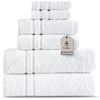 EcoNour Luxury 4-Pack White Turkish Cotton Bath Towels, 550 GSM 100% Cotton – 27×54 Inch, Ultra Soft, Quick Dry & Highly Absorbent for Bathroom, Gym & Travel(White)