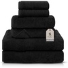 EcoNour Luxury 4-Pack White Turkish Cotton Bath Towels, 550 GSM 100% Cotton – 27×54 Inch, Ultra Soft, Quick Dry & Highly Absorbent for Bathroom, Gym & Travel(Black)