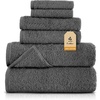 EcoNour Luxury 4-Pack White Turkish Cotton Bath Towels, 550 GSM 100% Cotton – 27×54 Inch, Ultra Soft, Quick Dry & Highly Absorbent for Bathroom, Gym & Travel(Dark Grey)