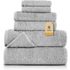 EcoNour Luxury 4-Pack White Turkish Cotton Bath Towels, 550 GSM 100% Cotton – 27×54 Inch, Ultra Soft, Quick Dry & Highly Absorbent for Bathroom, Gym & Travel(Grey)