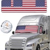EcoNour Semi Truck Patriotic Flag Printed Sun Shade for Windshield and Side Windows | 240T Windshield Sunshade to Block UV/Sun Heat Rays | Best for Commercial & Big Rig Semi Truck