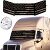 EcoNour Semi-Truck Printed Sun Shade for Windshield and Side Windows | Vintage Camo Flag 240T Sunshade to Block UV/Sun Heat Rays | Best for Semi, Commercial & Big Rig Trucks