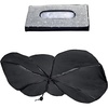 EcoNour Umbrella Sun Shade (57×31 inches) + Bling Tissue Holder (9×5 inches) | Sun Blocker for Car | Compact Tissue Holder for Car