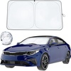 EcoNour Windshield Sun Shade Mirror Cut Out | Foldable & Reflective Front Windshield Shade Blocks UV Rays | Car Accessories Interior Protection | Small (59″ x 29″)