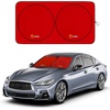 EcoNour Windshield Sun Shade Premium | Sunshade Protects Car Interior | Car Sun Shade Windshield Blocks UV Ray & car Accessories | Universal Fits Small Sedans | Mini SUV & Hatchbacks | Medium (64×32)