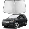 EcoNour Windshield Sunshade Compatible for Jeep Compass 2007-2014 2015 2016 | Sun Visor for Front Windshield & Window Sun Shade Cover, UV Heat Blocker & Protector, Car Accessories