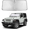 EcoNour Windshield Sunshade Compatible for Jeep Wrangler 1997-2016 2017 | Sun Visor for Front Windshield & Window Sun Shade Cover, UV Heat Blocker & Protector, Car Accessories