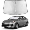 EcoNour Windshield Sunshade Compatible for Mazda 3 2010-2011 2012 2013 | Sun Visor for Front Windshield & Window Sun Shade Cover, UV Heat Blocker & Protector, Car Accessories