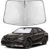 EcoNour Windshield Sunshade Compatible for Toyota Camry 2018-2022 2023 2024 | LE, SE, SE Nightshade, XLE, XSE, TRD, Sun Visor for Front Windshield Sun Shade Cover, UV Heat Protector, Car Accessories